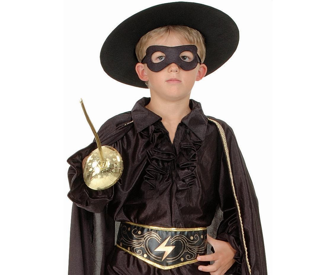 Role play-set for kids Sword Master (shirt, pants with boot tops, cape, mask, hat, belt), size 110/120 cm